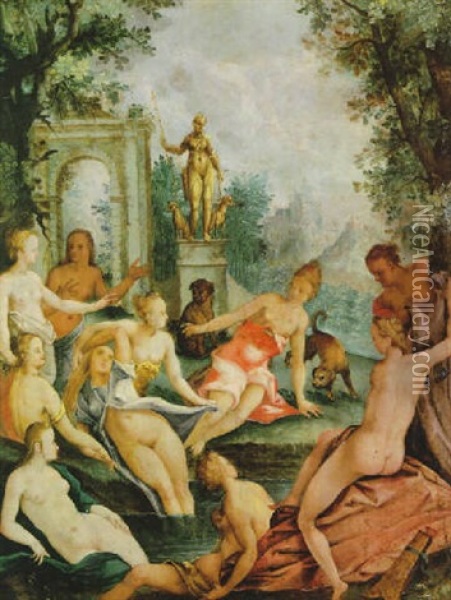 Diana Und Callisto Oil Painting - Matthias Gundelach