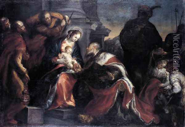 Adoration of the Magi 1660s Oil Painting - Francisco Camilo