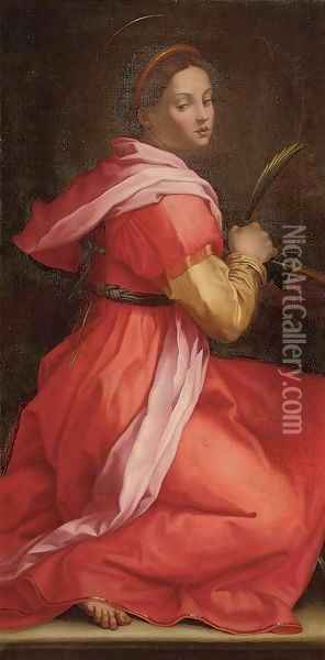Saint Catherine Oil Painting - Andrea Del Sarto
