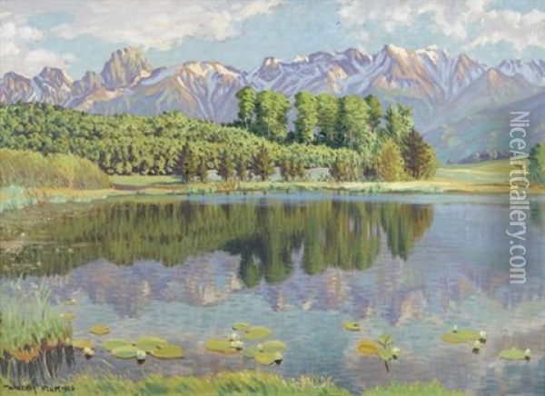 Junivorabend Am Gerzensee Oil Painting - Waldemar Theophil Fink
