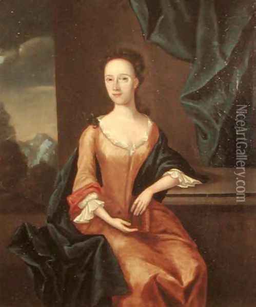 Mrs Thomas Freame Oil Painting - John Hesselius