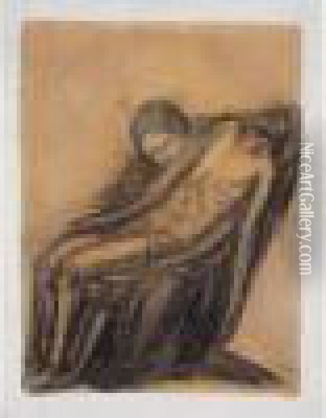 Pieta (1919) Oil Painting - Georges Minne