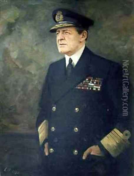 Portrait of the Admiral of the Fleet Oil Painting - Cowan Dobson