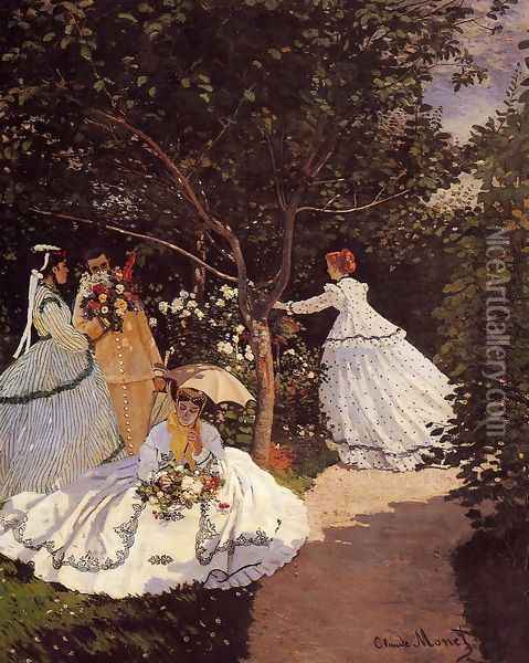Women In The Garden Oil Painting - Claude Oscar Monet