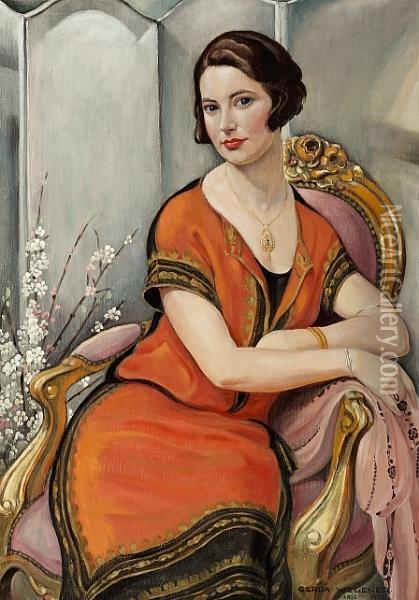 A Portrait Of Ingeborg Minni Helvard Oil Painting - Gerda Wegener