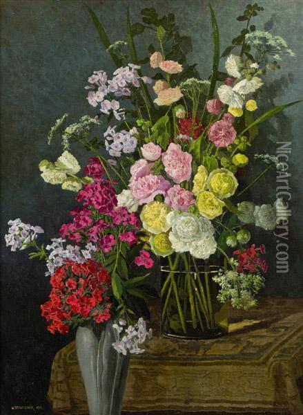 Blumen Oil Painting - Walter Stoitzner