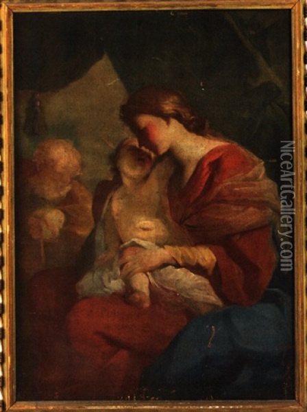 Madonna Mit Kind Und Hl. Josef Oil Painting - Giuseppe Antonio Petrini