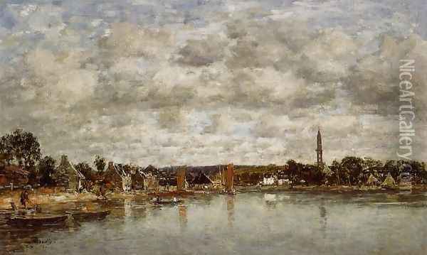 Hopital-Camfrout, Le Bourg Oil Painting - Eugene Boudin
