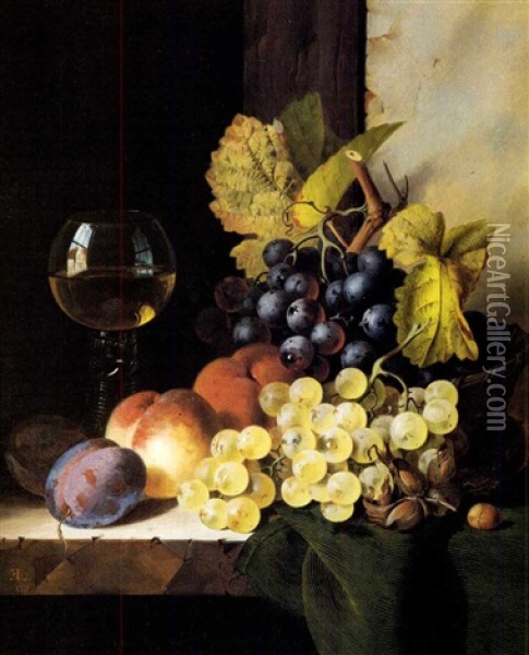 Fruit And Still Life Painted From Nature Oil Painting - Edward Ladell