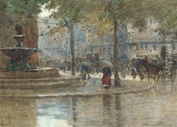 The Avenue De L'opera, Paris Oil Painting - Terrick John Williams
