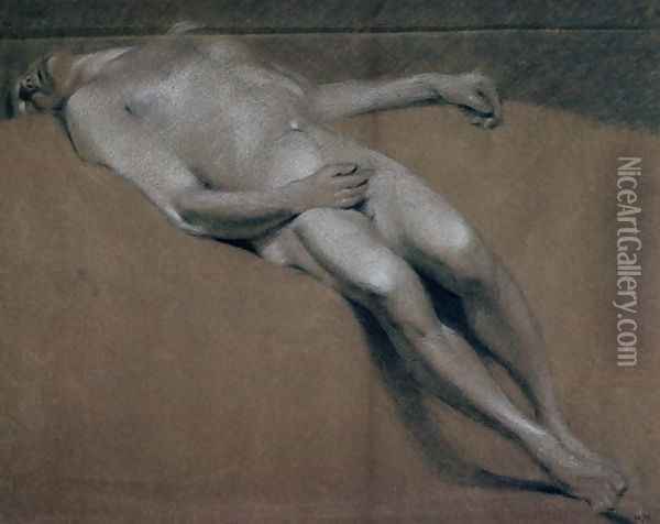 Study of a recumbent male nude Oil Painting - John Constable