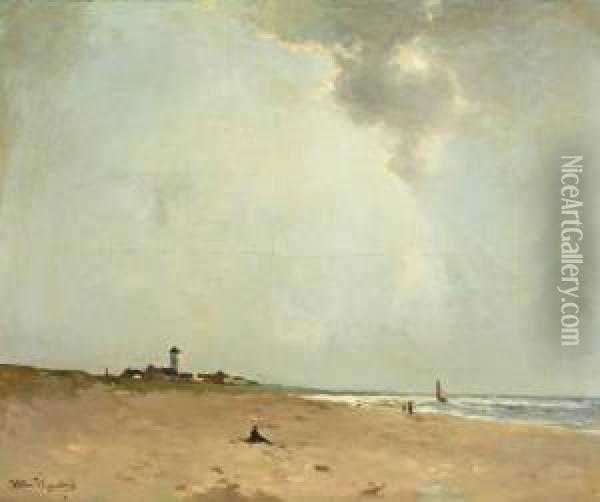 Een Dag Op Het Strand Bij Katwijk Aan Zee Oil Painting - Willem Johannes Weissenbruch