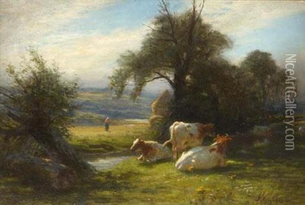 In The Meadows Oil Painting - Joseph Farquharson