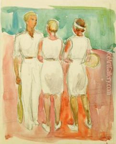 Tennisspieler Um 1925 Oil Painting - Karl Scheld