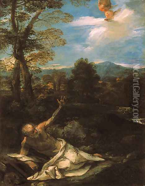Saint Jerome in the wilderness Oil Painting - Pier Francesco Mola
