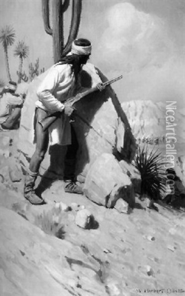 Apache Indians Oil Painting - William Herbert Dunton