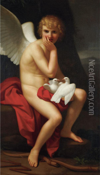 Cupid Chastised Oil Painting - Jacques Louis David