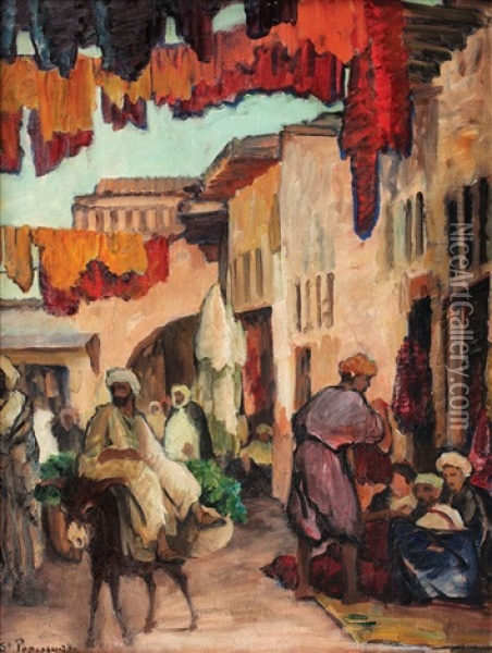 Scena Din Marrakech Oil Painting - Stefan Popescu