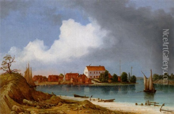 Tullhuset I Sandhamm Oil Painting - Elias Sehlstedt