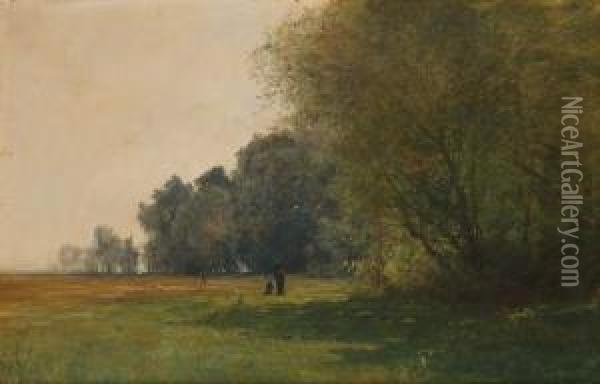 Promenade A La Campagne Oil Painting - Gustave Castan