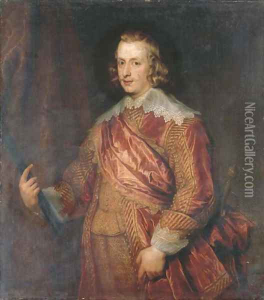 Portrait of the Cardinal-Infante Ferdinand of Spain (1609-1641), three-quarter-length, in a gold-embroidered doublet Oil Painting - Sir Anthony Van Dyck