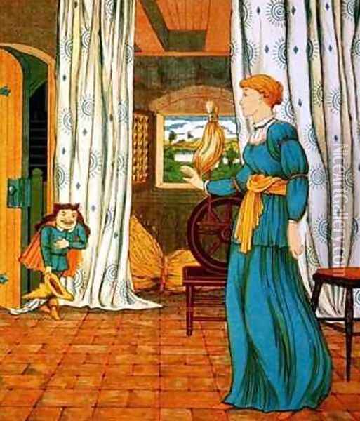 Rumpelstiltskin with the Princess Oil Painting - George R. Halkett