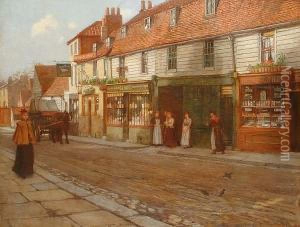 Eltham High Street Oil Painting - George Elgar Hicks