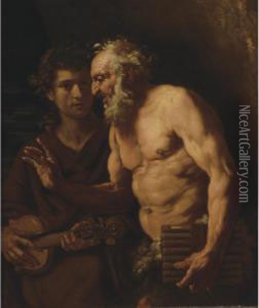Apollo And Pan Oil Painting - Johann Karl Loth