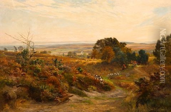 The South Dorset Hunt On Eggleton Hill Oil Painting - Frederick (William Newton) Whitehead