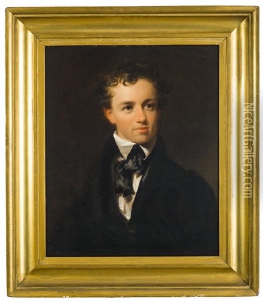 Portrait Of A Young Man, Edward M. Davis Of Philadelphia Oil Painting - John Neagle