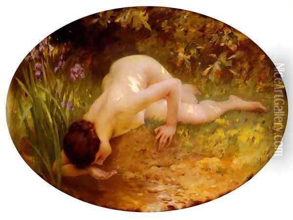 La Baigneuse (The Bather) Oil Painting - Lenoir Charles Amable