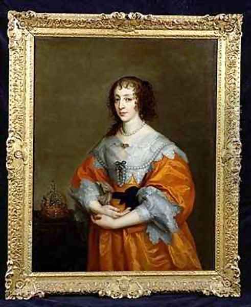 Portrait of Queen Henrietta Maria 1609-69 2 Oil Painting - Sir Anthony Van Dyck
