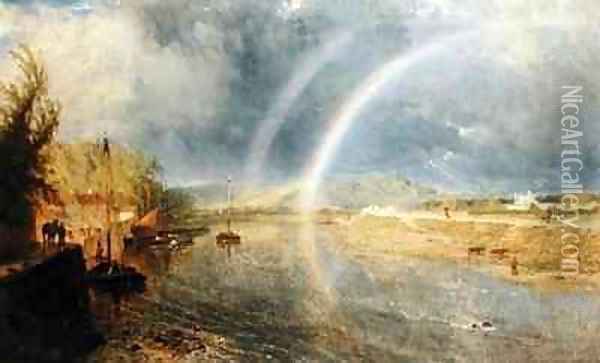 Rainbow on the Trent Oil Painting - Henry Thomas Dawson