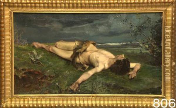 Nudo Maschile Oil Painting - Cesare Ferro