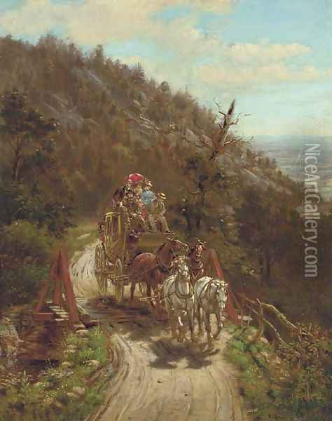The Stagecoach Oil Painting - Edward Lamson Henry