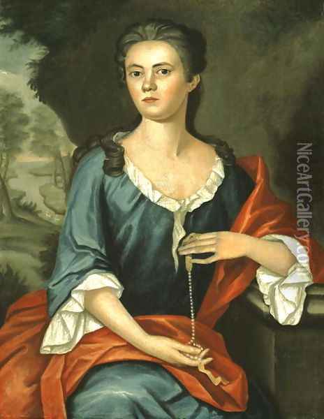 Mrs Joseph Mann (Bethia Torrey) 1753 Oil Painting - John Singleton Copley