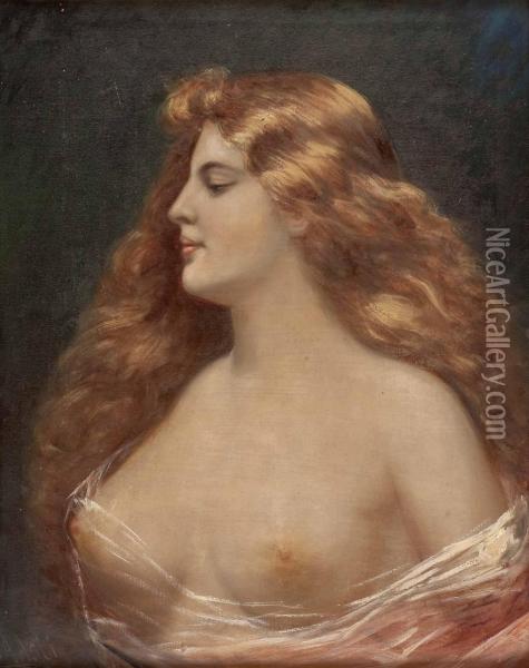Weiblicher Halbakt Oil Painting - Angelo Asti