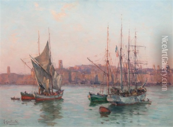 Le Vieux-port De Marseille Oil Painting - Joseph Garibaldi