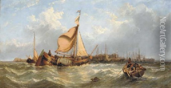 Harwich Harbor Oil Painting - William Adolphus Knell