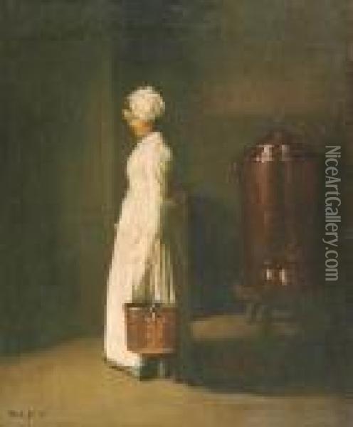 Servante Oil Painting - Joseph Bail