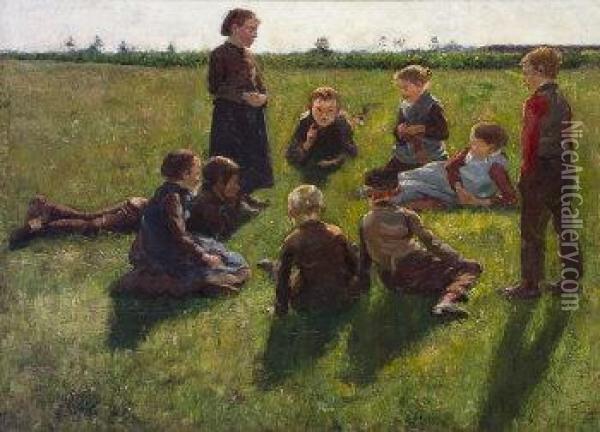 (19th Century Irish/french School) Oil Painting - Augustus Nicolas Burke