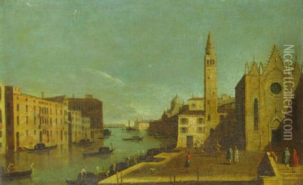 The Grand Canal, Venice, Looking East With The Scuola Della Carita Oil Painting -  Master of the Langmatt Foundation Views