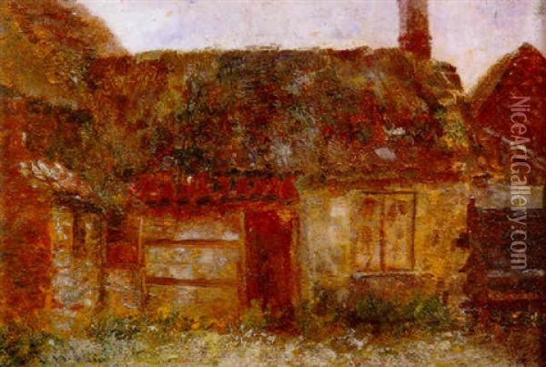 Old Buildings Oil Painting - Frederick McCubbin