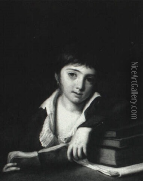 Portrait Of A Young Scholar Oil Painting - Pierre Edouard Gautier dagoty