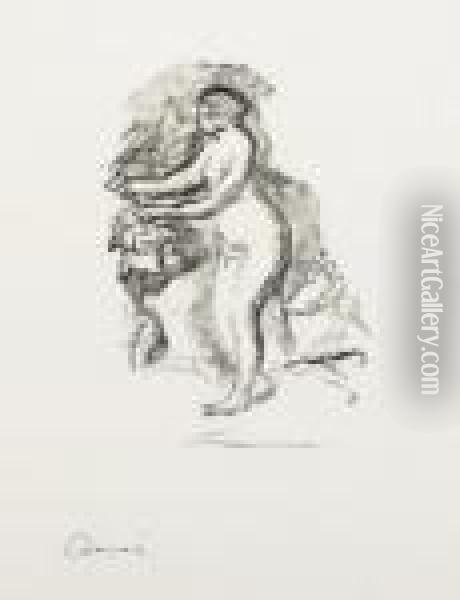 Femme Au Cep De Vigne (d.; S. 44) Oil Painting - Pierre Auguste Renoir