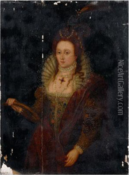 Queen Elizabeth Portrait Oil Painting - Isaac Oliver