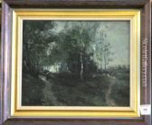 Forest Scene Oil Painting - E. Rousseau