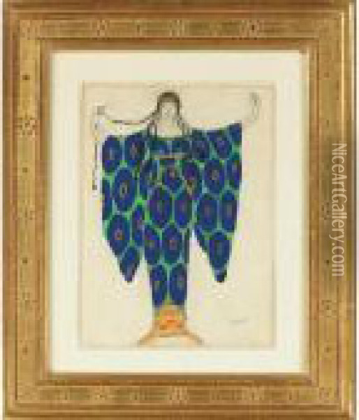 Costume Design For Femmes Du Peuple (women Of The Multitude) In Helene De Sparte Oil Painting - Lev Samoilovich Bakst