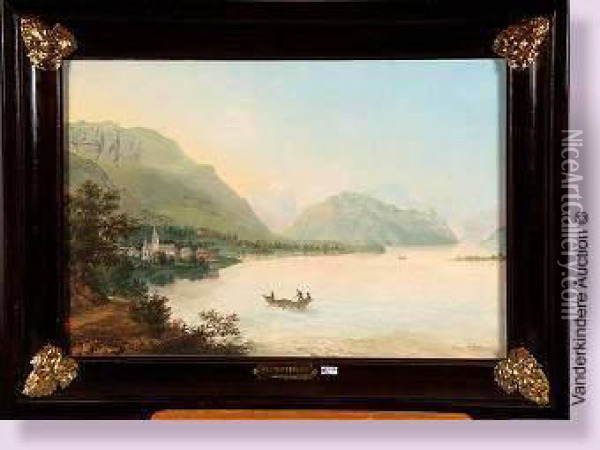 Lac Anime Dans Les Alpes Oil Painting - Nikanor Grigorevich Chernetsov