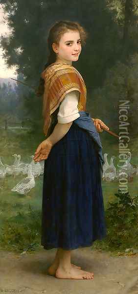 The Goose Girl 1891 Oil Painting - William-Adolphe Bouguereau